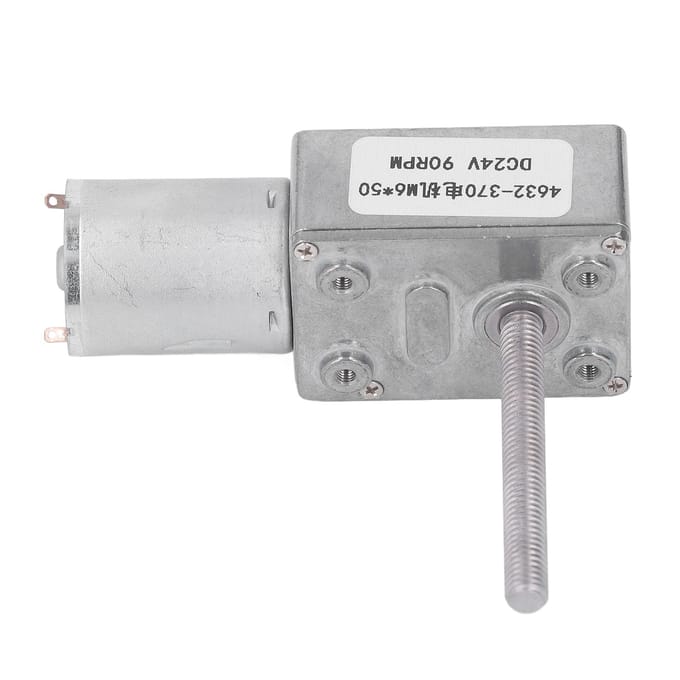 Worm DC Reductiemotor Zelfvergrendelend Hoge Nauwkeurigheid Snelheidsreductie Motor DC24V M6x50mm 90RPM Nee