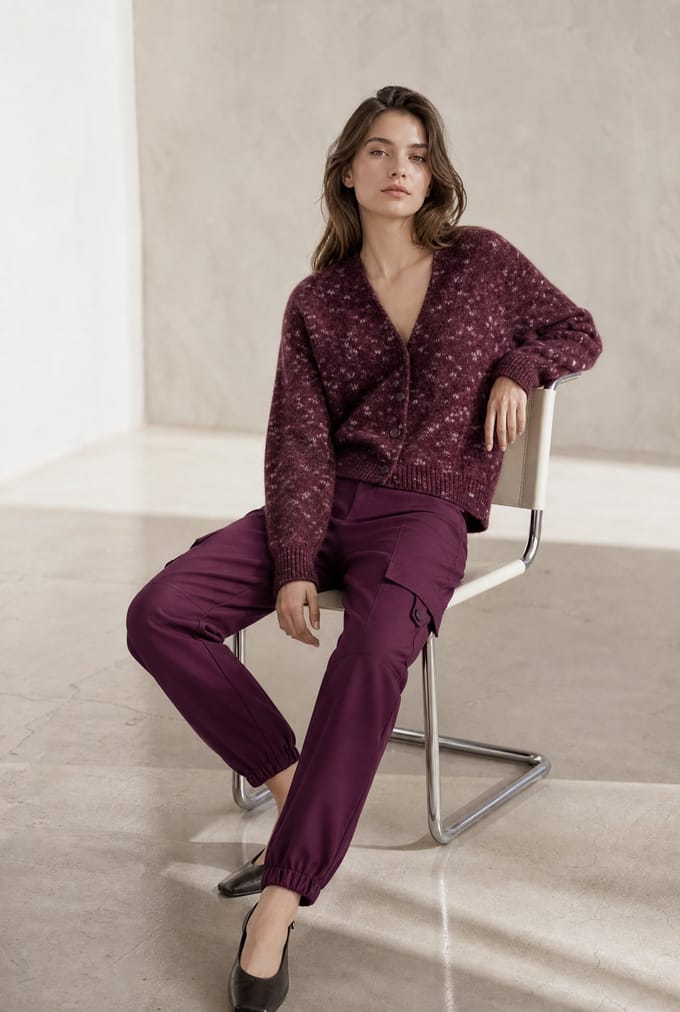 Fancy cardigan 26558 | Bordo - Bordo / S