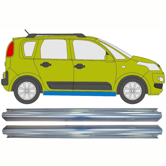 Reparatie dorpel voor Citroen C3 Picasso 2008- / Links = Rechts / Set