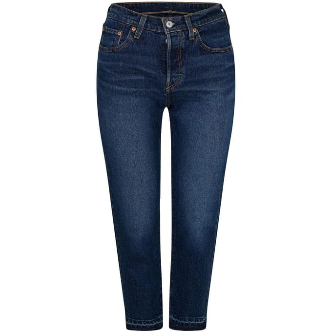 Levis Damesjeans 501 met rechte pijpen en enkellengte (Uit een droom)