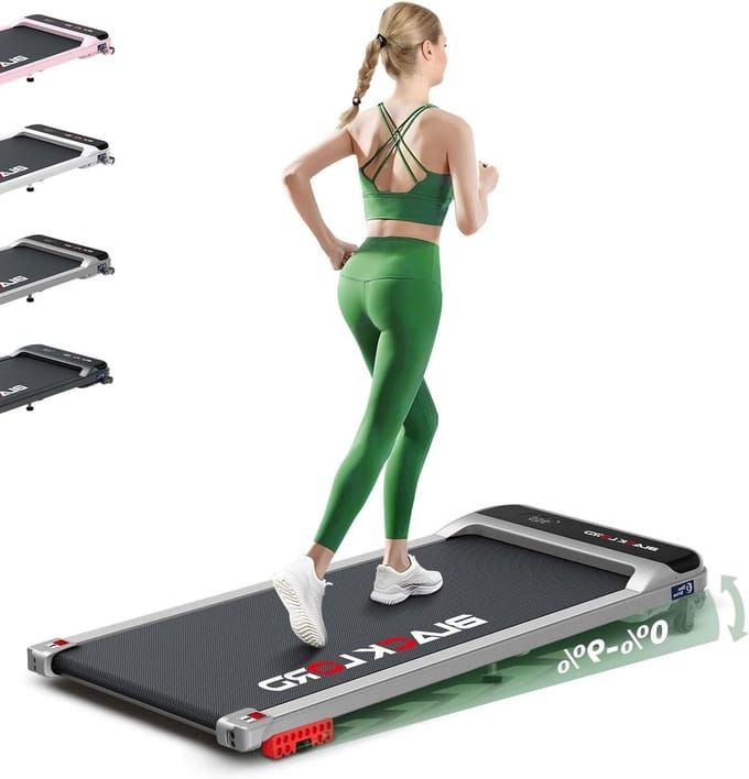 Loopband voor Thuis - Hometrainer Loopband - Fitness Thuis - Met Bluetooth & App - 140 kg Draagvermogen - Zilver