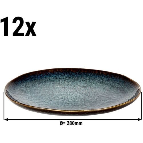 GGM Gastro (12 Stück) ECCENTRIC - Teller - flach - Ø 280mm - Petrol Blau Blauw