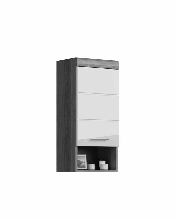 Scout wandkast wit hoogglans MDF TZ rookzilver NB - 24x37x79cm
