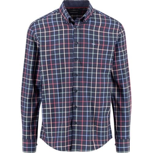 Fynch-Hatton Overhemd Colorful Multi Check Twill Button-Down Berry-Multi / male