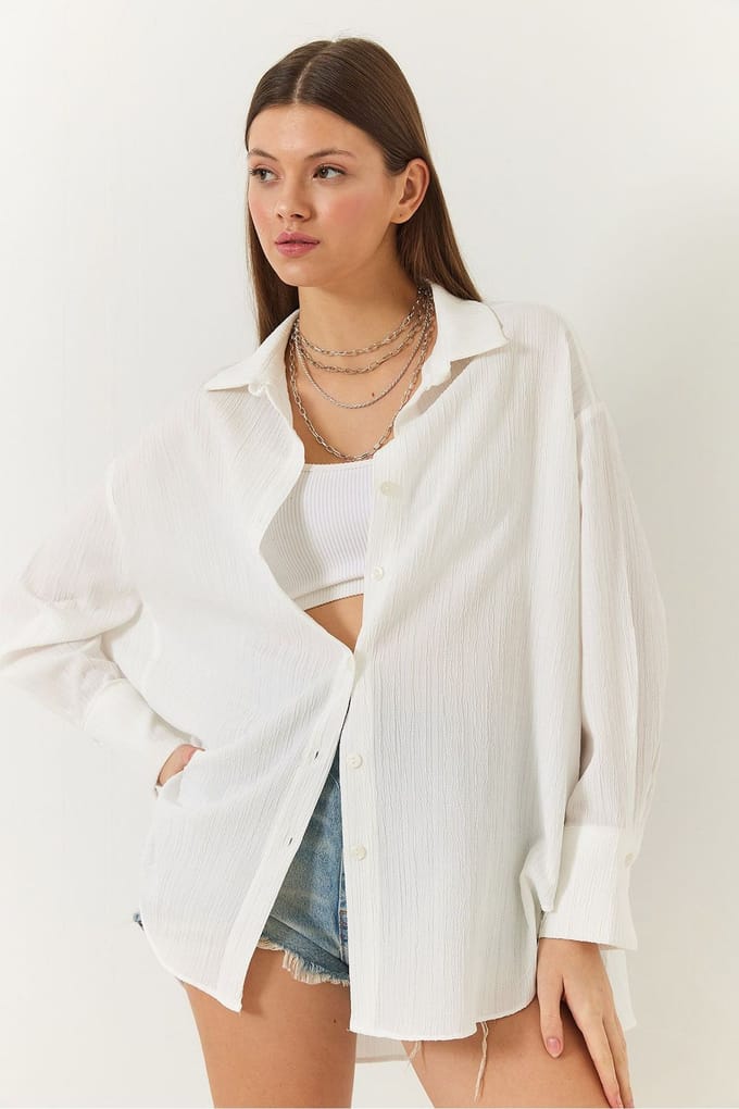 Oversized Textuur Shirt