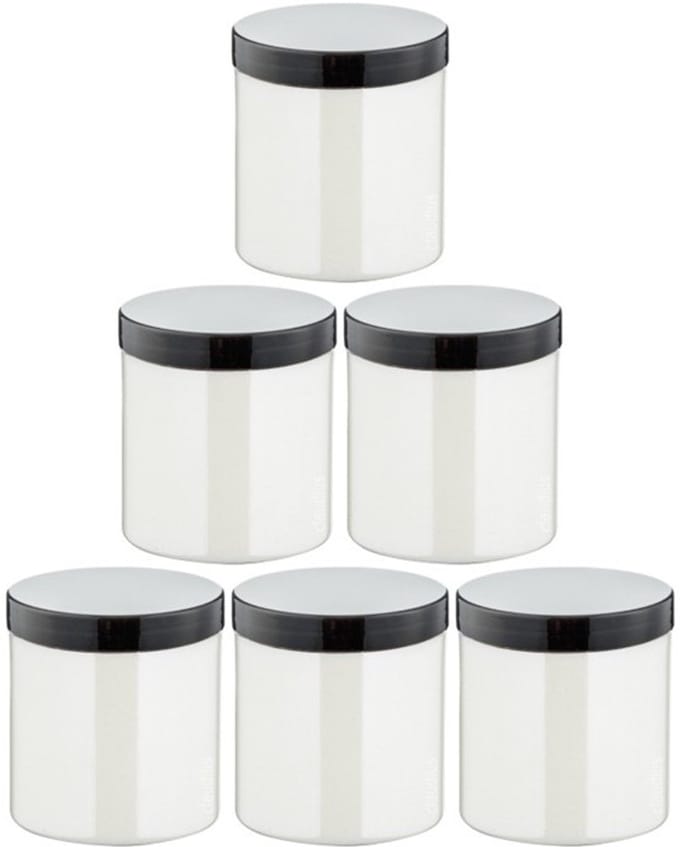 Scrubzout White Lotus - 300 gram - Pot met zwarte deksel - set van 6 stuks - Hydraterende Lichaamsscrub