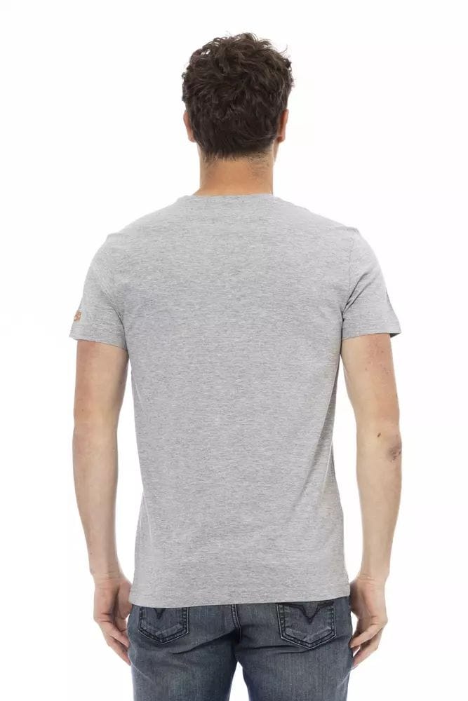 Grijze Graphic T-shirt Casual Stijl