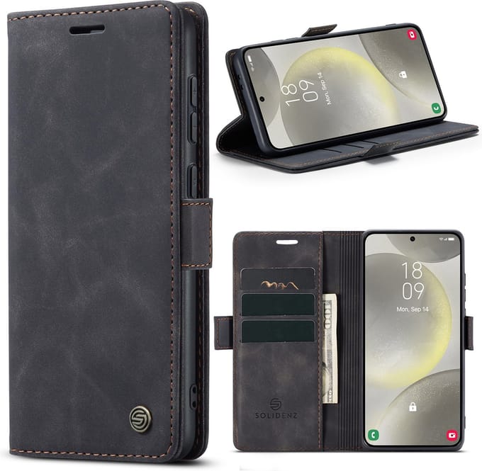 Solidenz Hoesje - Geschikt voor Samsung Galaxy A55 - Urban Book - Zwart