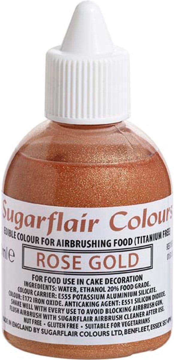 Sugarflair Airbrush Kleurstof - Rose Goud - 60ml - Eetbare Kleurstof