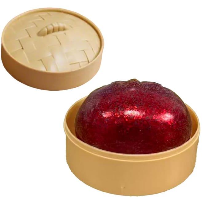3 soorten Glitter Dumpling Glitter Dumpling Squishy met Doos Dumplings Sensorisch Knijpspeelgoed voor Stressverlichting