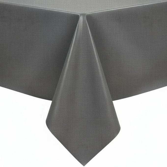 Protecttable - Tafelzeil Linnenlook Donkergrijs 140x250cm - Tafelkleed Afwasbaar - Kunststof