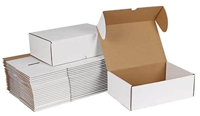 Verzenddozen set - Brievenbusdozen karton - Kleine bedrijven mailen - Snelle montage - 9x6x3 inch - Wit