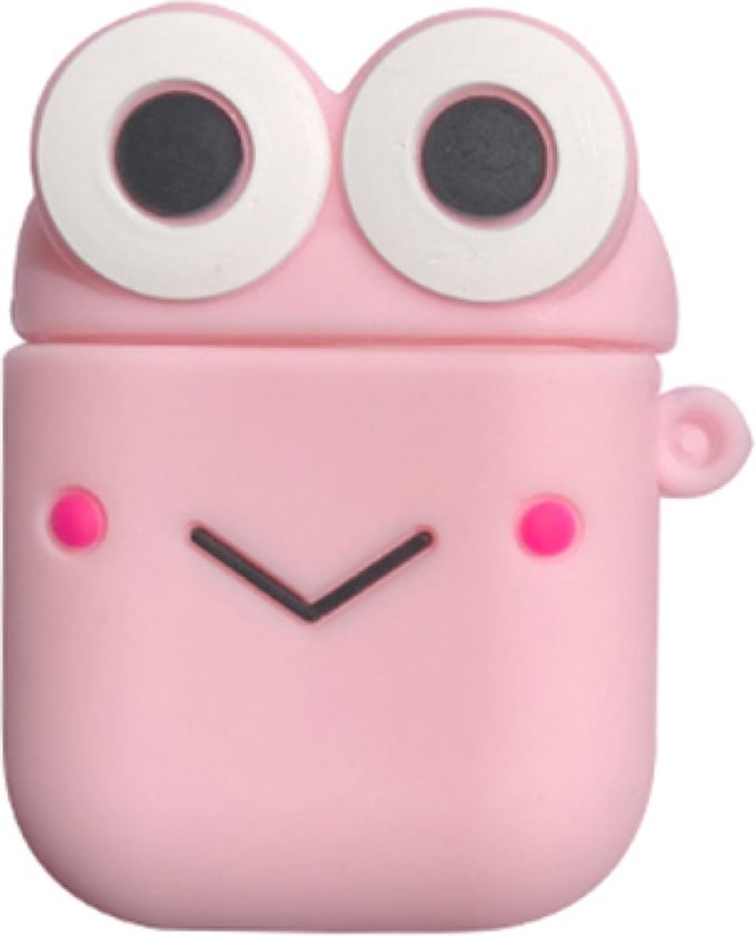 Hidzo Hoes voor Apple's Airpods 1/2 - Smile - Roze - Siliconen