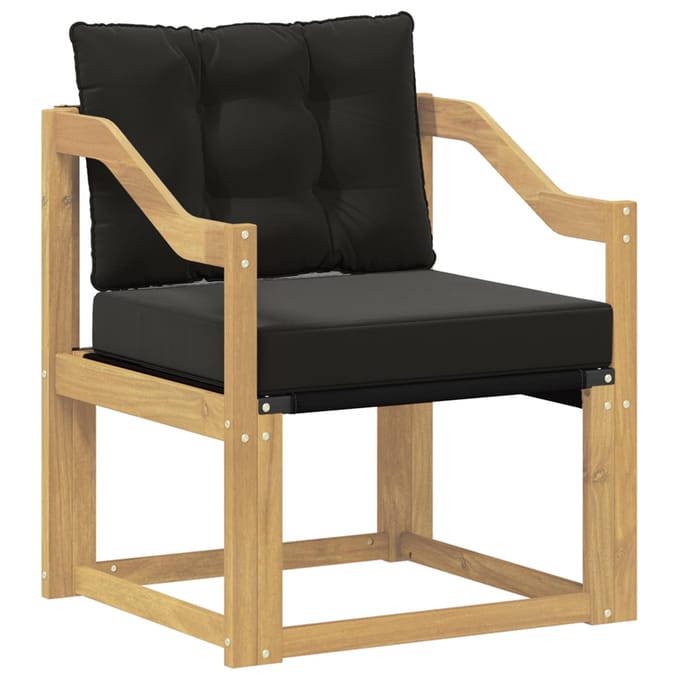 vidaXL - Buitensofa - Massief - Acaciahout - en - Textilene - Wit