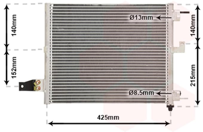 Van Wezel - LUCHTCONDENSATOR VOOR HYUNDAI ATOS 1997-2002 9760602000
