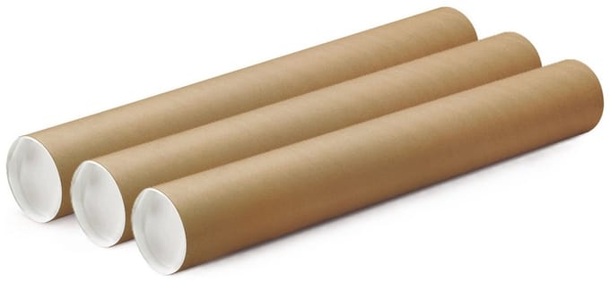 Poster koker van karton - 3x - 850 x 100 mm - Verzendkokers