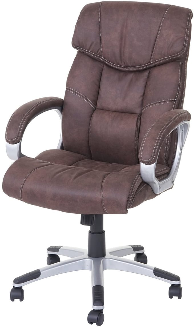 Bureaustoel MCW-A71, directiedraaistoel bureaustoel, stof/textiel, MVG ~ suède look vintage bruin