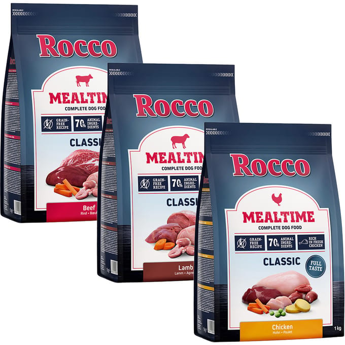 3x1kg Rund, Kip & Lam Rocco Mealtime Hondenvoer