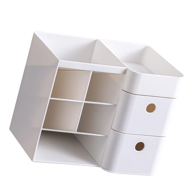Bureau-organizer Multifunctioneel Stijlvol Eenvoudige Stijl Ladeontwerp Desktop Opbergdoos met Schuin white