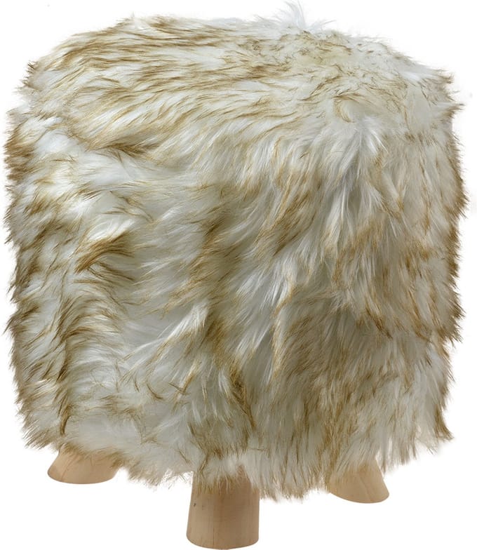 Clayre & Eef Hocker Ø 32x40 cm Wit Bruin Hout