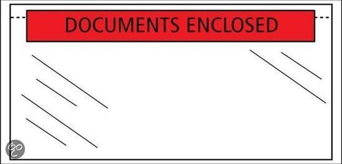 Raadhuis paklijstenvelop - 225x165mm - A5 - Documents Enclosed - 1000 stuks