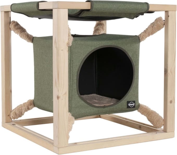 Quapas! Kattenbed met hangmat Catcube M 54x54x54 cm groen