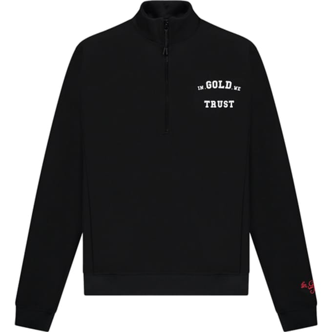 In Gold We Trust The Slim Half Zip Jet Black Größe: L | Pullover Outlet | Unisex | Schwarz