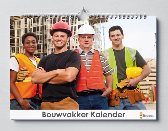 Bouwvakker verjaardagskalender - 35x24cm