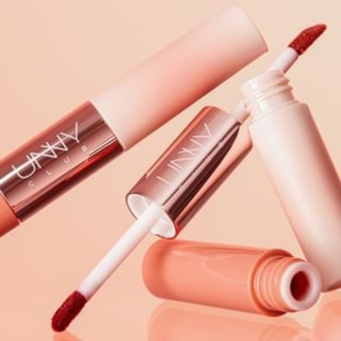 UNNY CLUB - Rose Tram Series Dual-Effect Touch Lip Mud - 5 Types M03# Sunset Park (1.8ml x 2)
