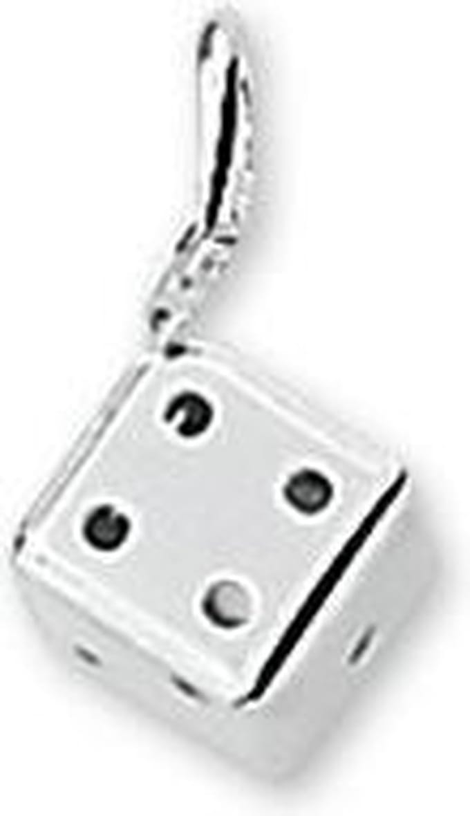 hanger dobbelsteen zilver gerhodineerd