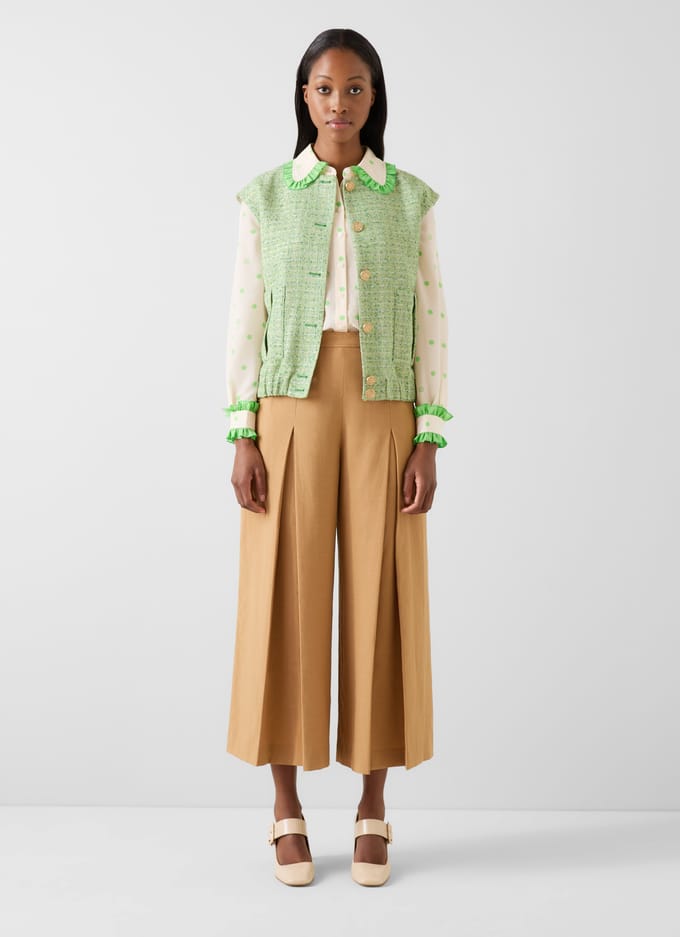 LK Bennett Effie Jacket Green Taglia: 8 | Gilet Outlet | Donna | Verde