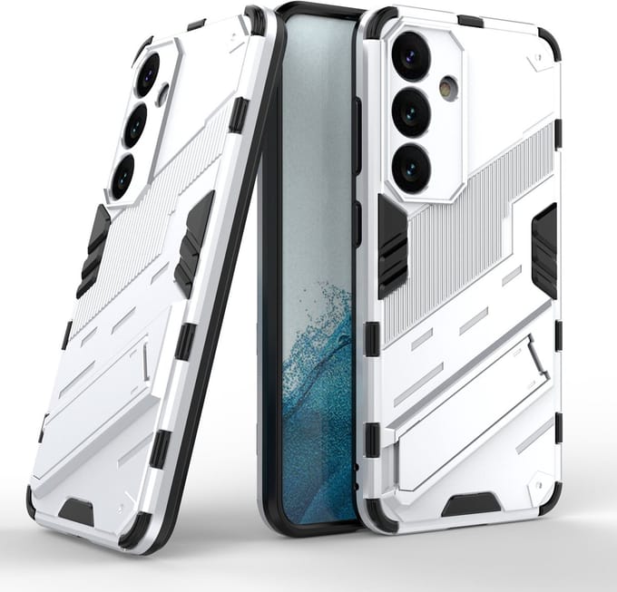Solidenz StandGuard Xtreme geschikt voor Samsung Galaxy S24 Plus hoesje - Wit