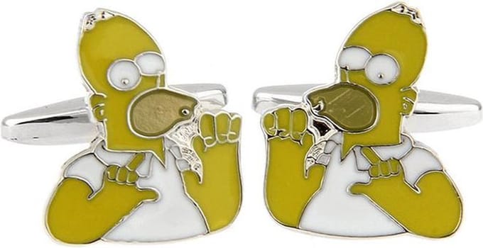 Amanto Manchetknopen Homer - 316L Staal - Simpsons - 16x19mm