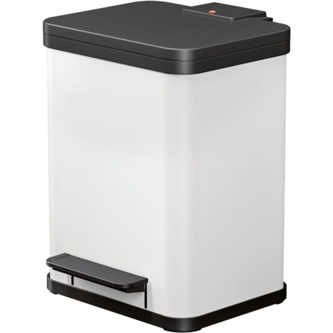 Hailo Öko duo plus M 6222300 Afvalbak 18 l Plaatstaal (l x b x h) 320 x 320 x 430 mm Wit Met voetpedaal 1 stuk(s)