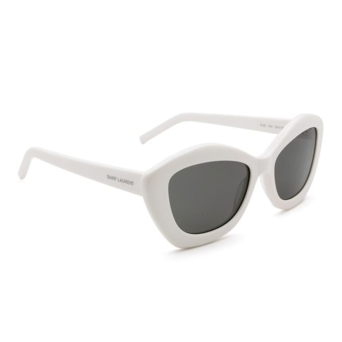 Saint Laurent Cat Eye Zonnebril Ivoor/Grijs Dames Oogwerk Wit SL-68-004 Basic Packaging-Eyeglass Case,54,White white