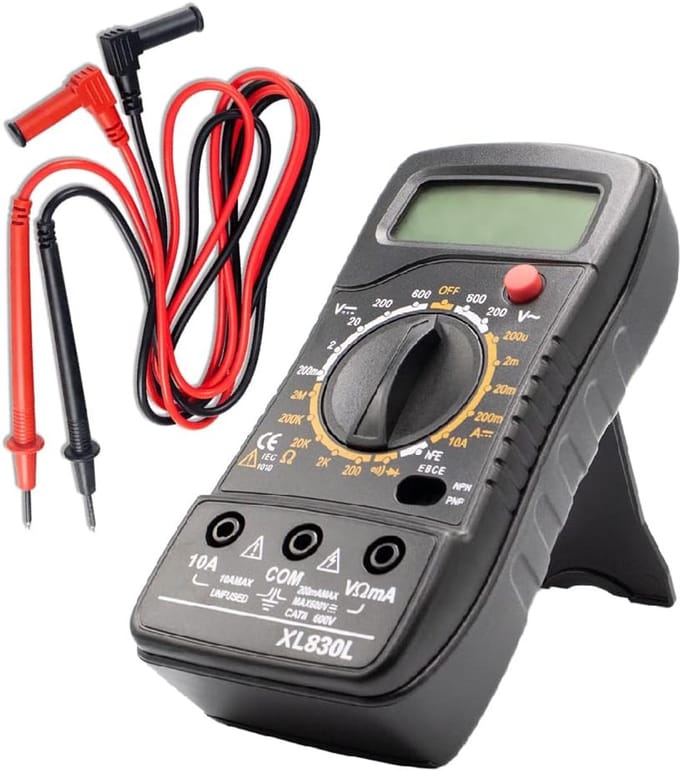 Professionele digitale multimeter CAT III 1000V - Voltage- en stroomtester voor AC/DC, weerstand, continuïteit en transistor testen