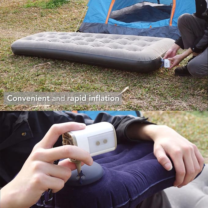 Draagbare Draadloze Elektrische Luchtpomp met Licht 3600mAh USB Oplaadbare Mini Luchtpomp Snel Vullen 0.7PSI white