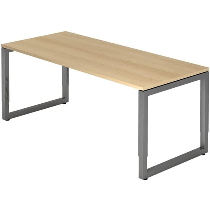 REGO 19 G | Bureau - 180 x 80 Tafelhoogte I In hoogte verstelbaar Eiken/Grafiet