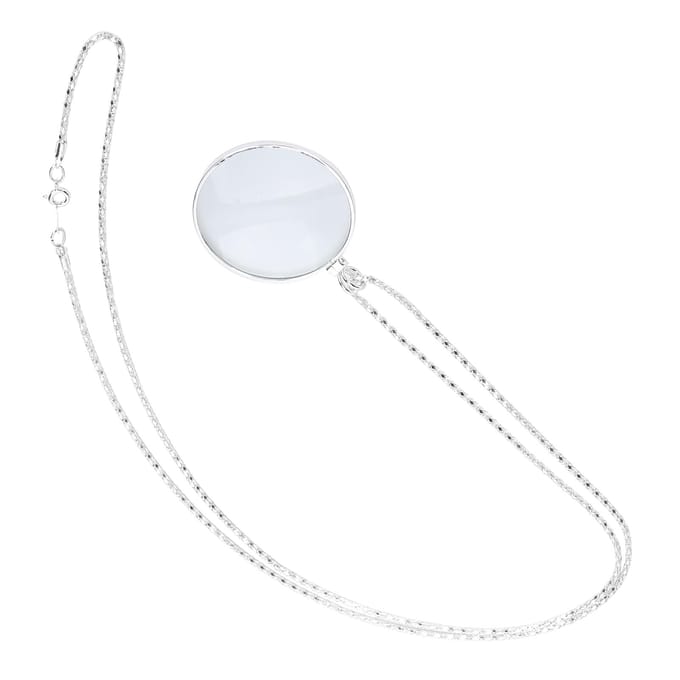 5X Legering Ketting Vergrootglas Draagbaar Lees Hanger Vergrootglas met KettingZilver zilver