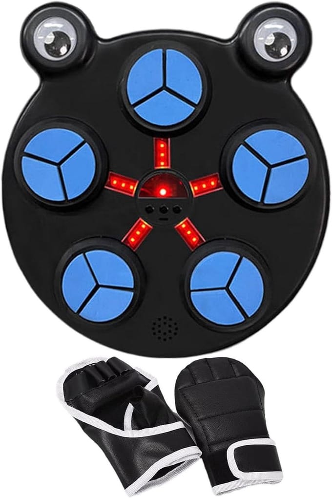 Smart Muziek Boksmachine - Wand Bokstrainer - Interactieve Training - Verstelbare Snelheid - 302 x 332 x 6 cm - Zwart
