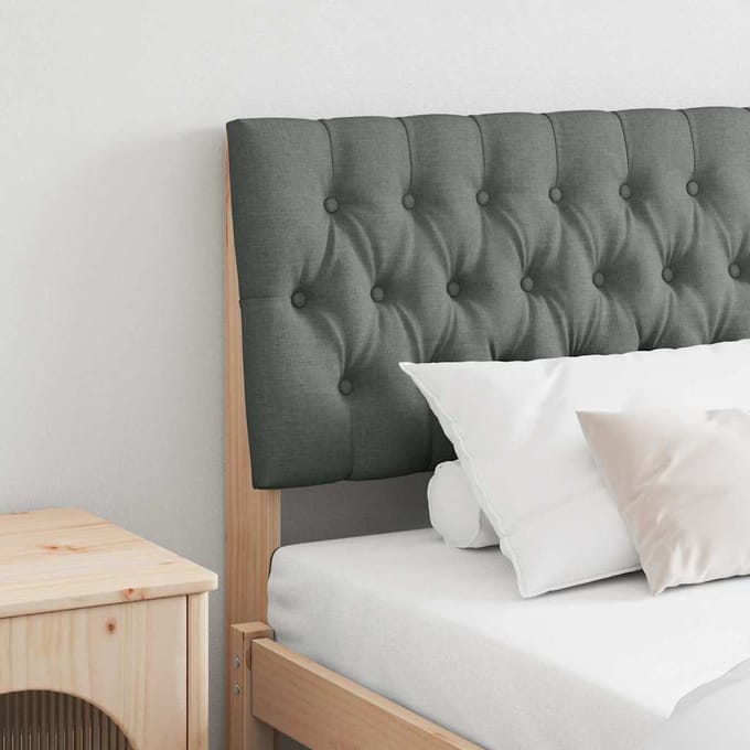 vidaXL - Gestoffeerd - hoofdbord - Donkergrijs - 180 - cm - Massief - grenenhout