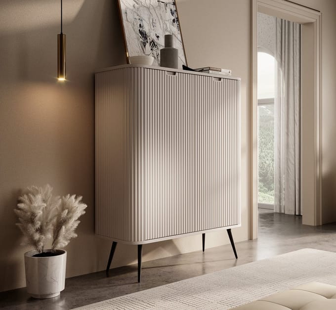Meubella - Dressoir Zakari - Beige - 103 cm