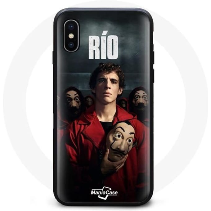 Coque - La casa de papel - Iphone XS Max - Souple - Design inspiré de la série - Noir