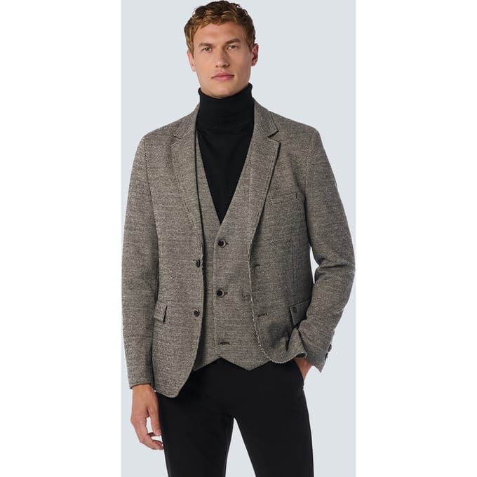 No Excess Blazer stretch jersey melange black