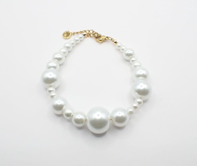 Colure® armband glasparels in diverse groottes goud
