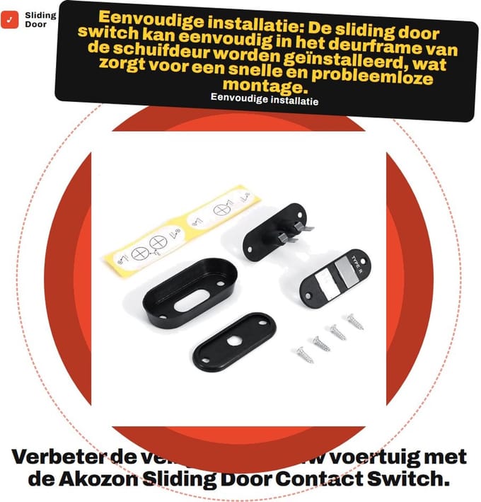 Dailygoods - Sliding Door Contact Switch voor Auto's - Centrale Vergrendeling & Veiligheid