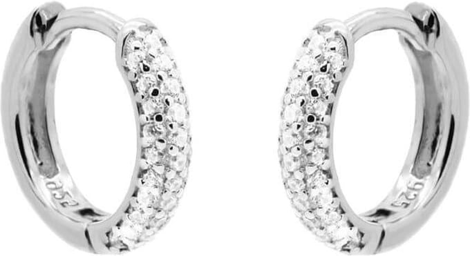 Karma Oorringen Hinged Hoops Best Zirconia Basic 12 mm Zilver