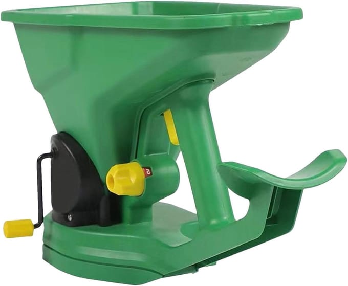 Handstrooier - Meststrooier Gazonstrooier - Gazon Bemesten - Verstelbare Strooibreedte - 39 x 25 x 17 cm - Grijs