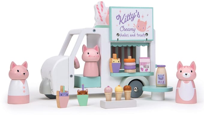 Tender Leaf speelgoed Kitty's Milkshake Busje houten speelset.