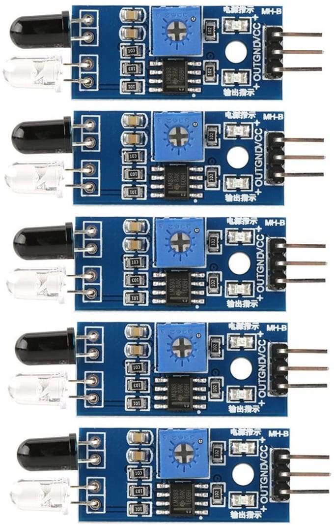 Allecto - 5pcs Infrared Sensor - Robot - Obstacle Avoiding - Blauw - Slimme Technologische Toepassingen - Geschikt voor Microcontrollers - Sensor M...